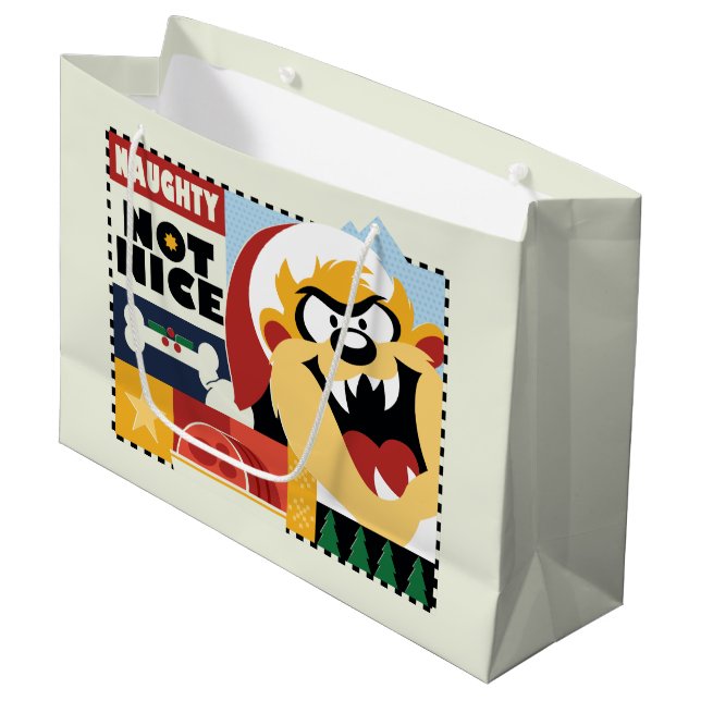 LOONEY TUNES™ TAZ™ Naughty Not Nice Large Gift Bag (Front Angled)