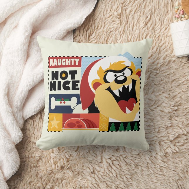 LOONEY TUNES™ TAZ™ Naughty Not Nice Throw Pillow (Blanket)