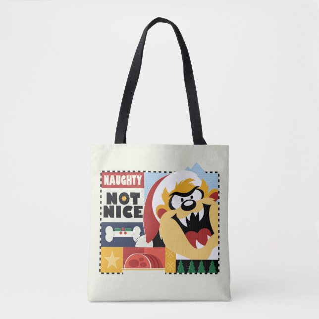LOONEY TUNES™ TAZ™ Naughty Not Nice Tote Bag (Front)