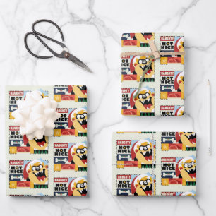 LOONEY TUNES™ TAZ™ Naughty Not Nice Wrapping Paper Sheet