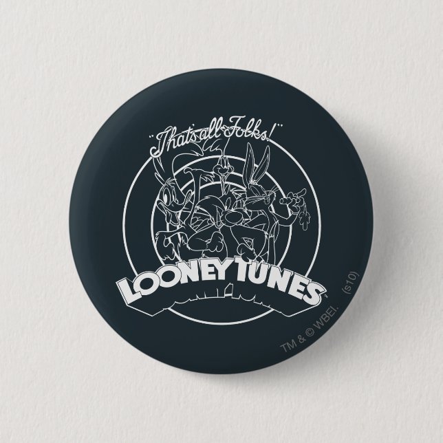 LOONEY TUNES™ THAT'S ALL FOLKS!™ 2 INCH ROUND BUTTON (Front)