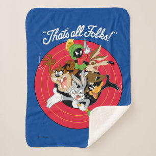 LOONEY TUNES™ "THAT'S ALL FOLKS!™" Bullseye Gr Sherpa Blanket