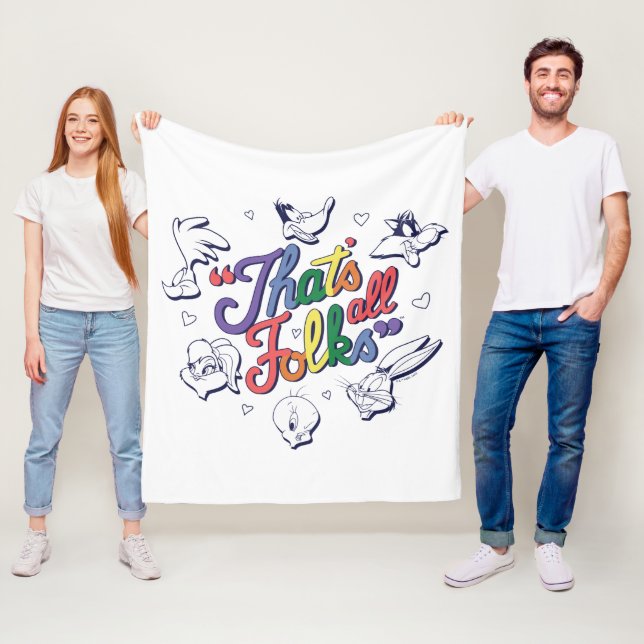LOONEY TUNES™ - That's All Folks! Pride Badge Fleece Blanket (In Situ)
