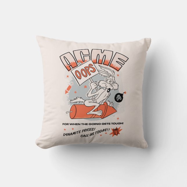 LOONEY TUNES™ | WILE E. COYOTE™ ACME Dynamite Throw Pillow (Front)
