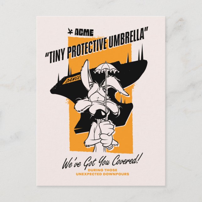 LOONEY TUNES™ | WILE E. COYOTE™ ACME Tiny Umbrella Postcard (Front)