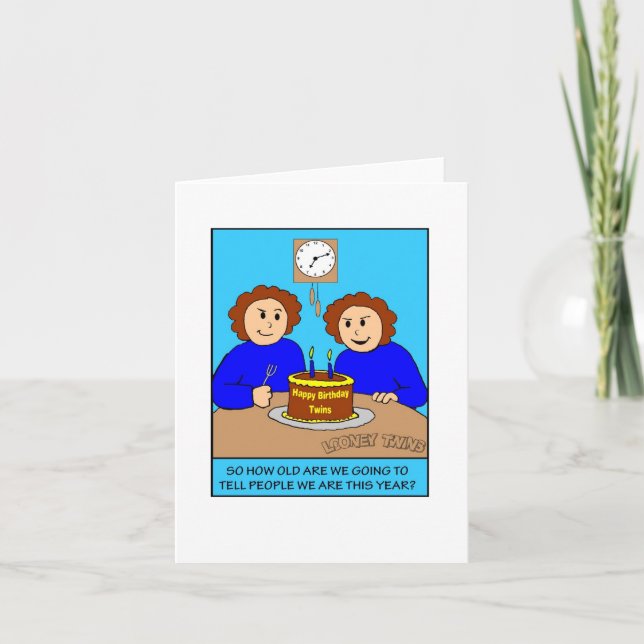 Looney Twins How Old Note Card (Front)