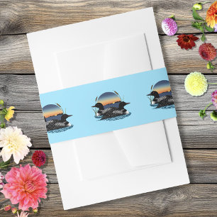 Loons Sunset Blue Invitation Belly Band