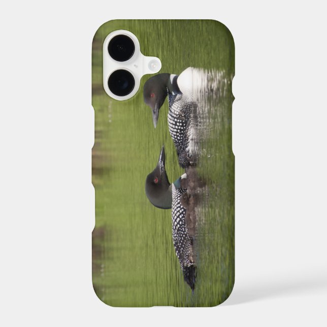 Loons with chicks phone case (Back)