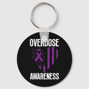 Loop For Drug Addiction Awareness On American Flag Keychain
