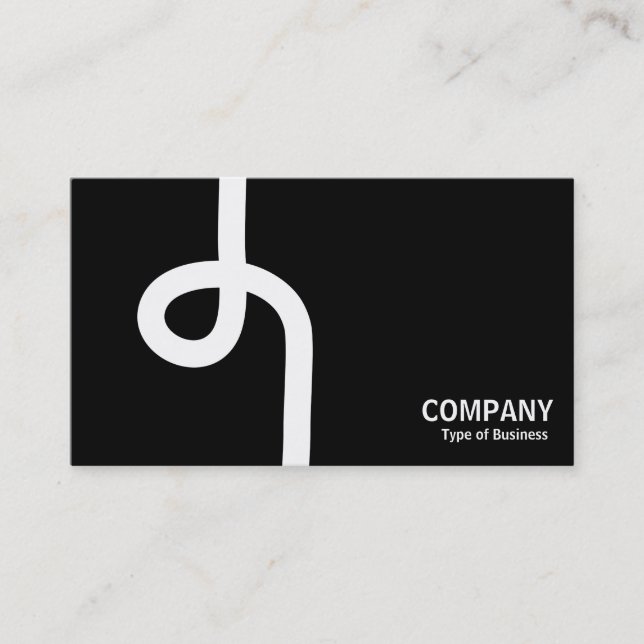 Looped Line - White on Black Business Card (Front)