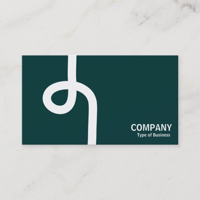 Looped Line - White on Dark Green Business Card (Front)