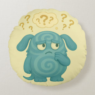 Loopi Kissen – Das nachdenkliche ADHS-Monster Round Pillow