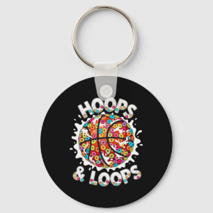 Loops And Hoops Sketll Slam Dunk Colorful Sketll D Keychain