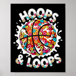 Loops And Hoops Sketll Slam Dunk Colorful Sketll D Poster