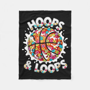 Loops Hoops Basketball Slam Dunk Colourful Fleece Blanket