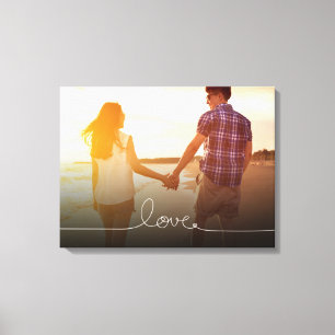 Loopy Love Heart String Simple Knot Modern Photo Canvas Print