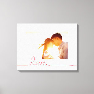 Loopy Love Heart String Simple Knot Modern Photo Canvas Print