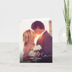 Loopy Love Line Heart Mariage Photo Carte de remer