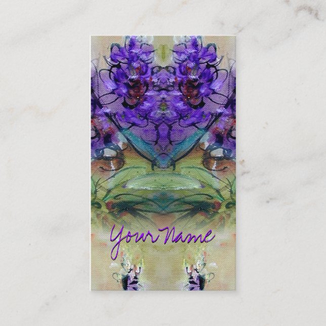 Loopy Lupines Artful Business Card Customizable (Front)