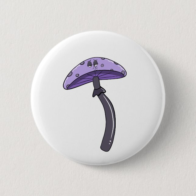 Loopy mushroom  2 inch round button (Front)