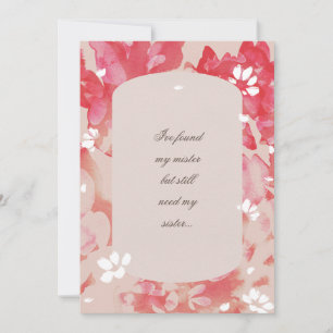 Loose Floral Blush Coral Bridesmaid Proposal Invitation