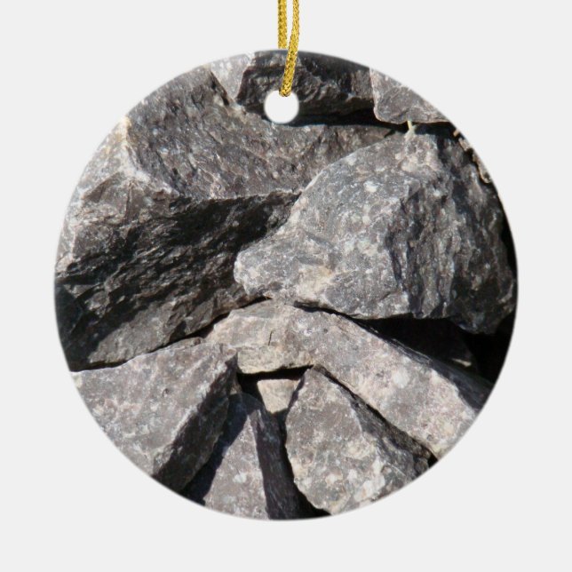 Loose Granite Rock Ceramic Ornament (Front)