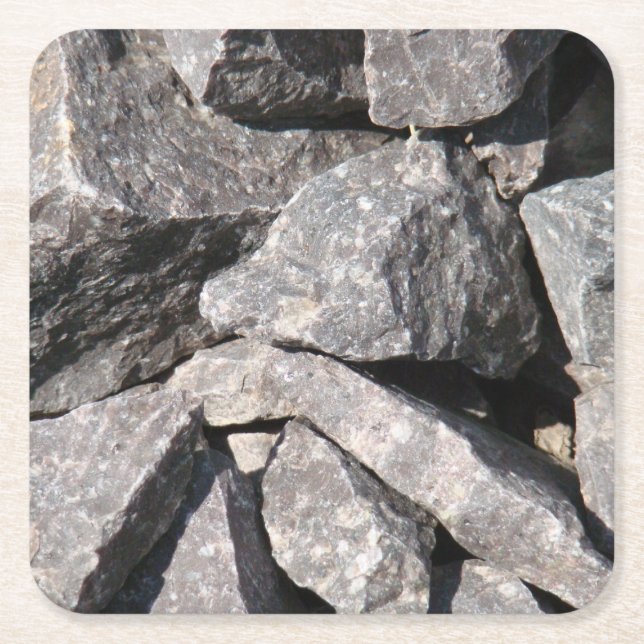 Loose Granite Rock Square Paper Coaster (Front)