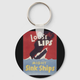 Loose Lips Might Ships Keychain