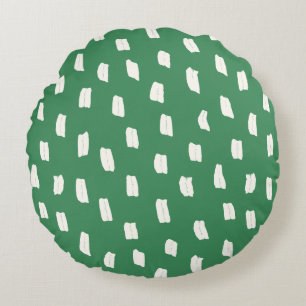 Loose Mark Leaf Green Round Pillow