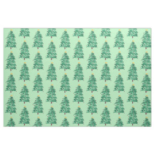 Loose Painting Christmas Tree Pattern Fabric