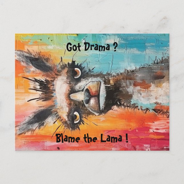 Loose personalizable good mood Lama Postcard (Front)