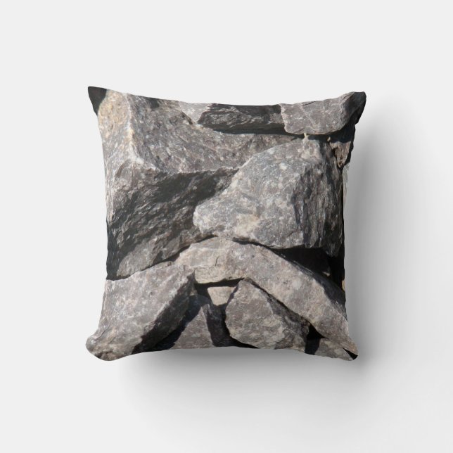 Loose Rough Granite Rock Decorative Throw Pillow (Front)