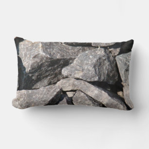 Loose Rough Granite Rock Lumbar Throw Pillow