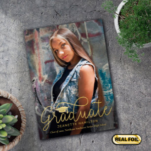 Loose Script Front/Back Photo Graduation