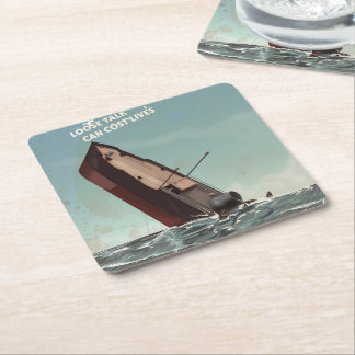 Loose Talk Cost Lives WW2 Poster Square Paper Coaster