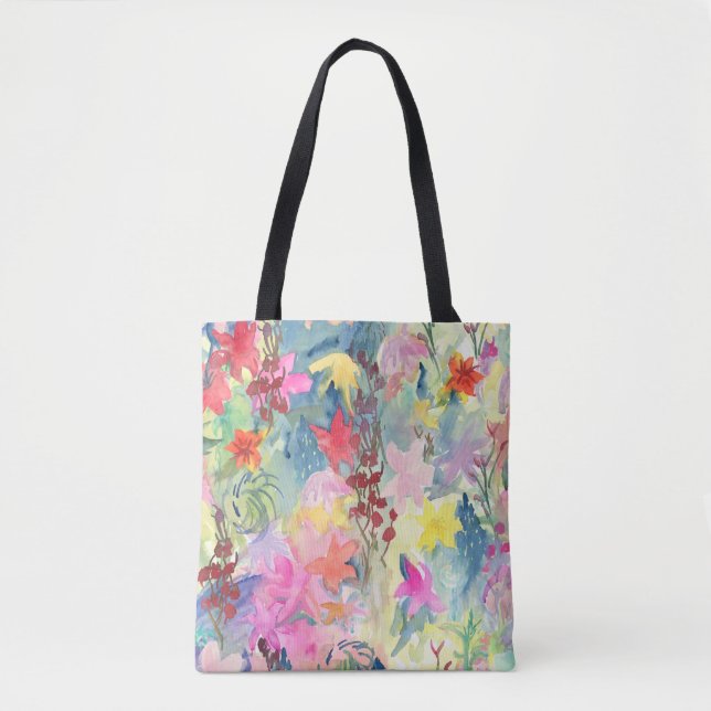 Loose Tropical Fantasy Florals Tote Bag (Front)