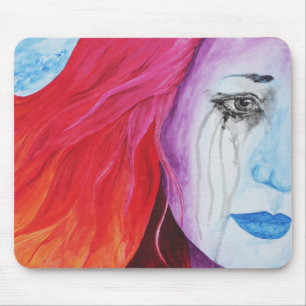 Loosing Colour Girl Crying Surreal Emotion Goth Ar Mouse Pad