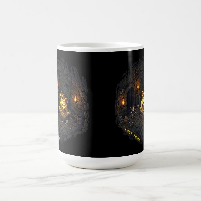 Loot Found Fantasy Dungeon Pixel Art Design Magic Mug (Center)