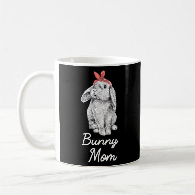 Lop Eared Bunny Rabbit Mom Drawing Coffee Mug (Left)