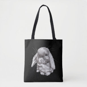 Lop Eared Bunny Rabbit Sketch Mens Womens Children Tote Bag