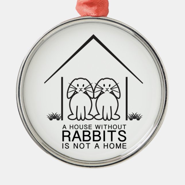 Lop-eared Rabbit Home Metal Ornament (Front)