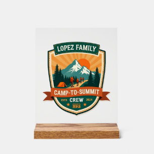 Lopez Family Camp-To-Summit Crew Vintage Hiking Ca Acrylic Sign