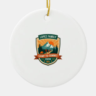 Lopez Family Camp-To-Summit Crew Vintage Hiking Ca Ceramic Ornament