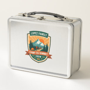 Lopez Family Camp-To-Summit Crew Vintage Hiking Ca Metal Lunch Box