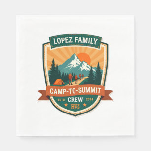 Lopez Family Camp-To-Summit Crew Vintage Hiking Ca Napkin