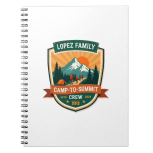 Lopez Family Camp-To-Summit Crew Vintage Hiking Ca Notebook