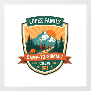 Lopez Family Camp-To-Summit Crew Vintage Hiking Ca Window Cling