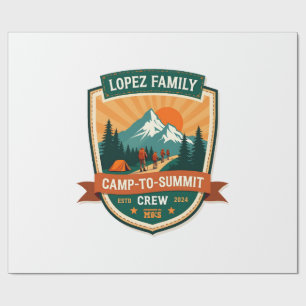 Lopez Family Camp-To-Summit Crew Vintage Hiking Ca Wrapping Paper