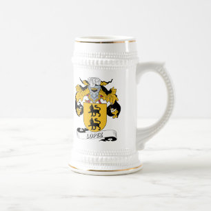 Lopez Family Crest Beer Stein
