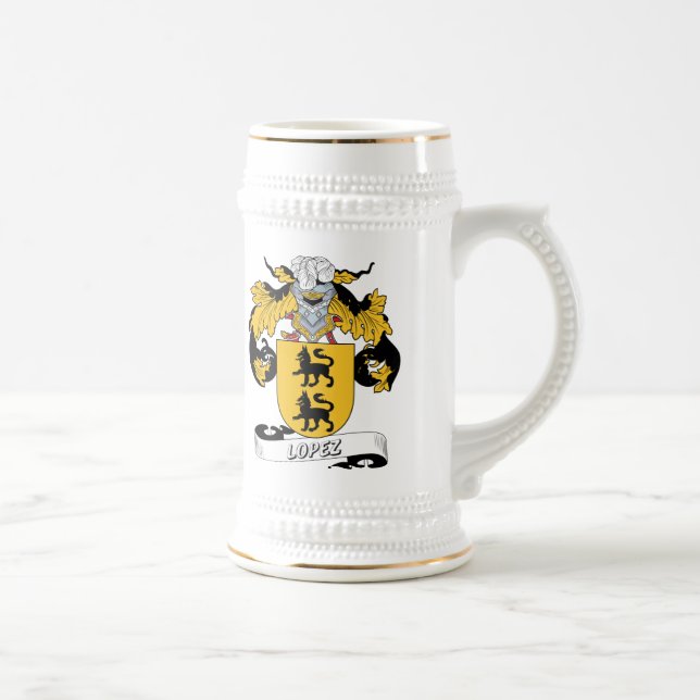 Lopez Family Crest Beer Stein (Right)